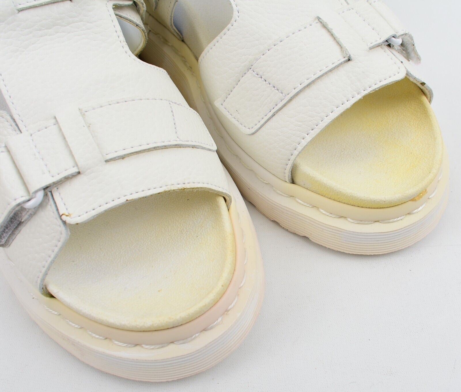 DR MARTENS Womens KAMILAH White Leather Chunky Sandals, size UK 7 / EU 41