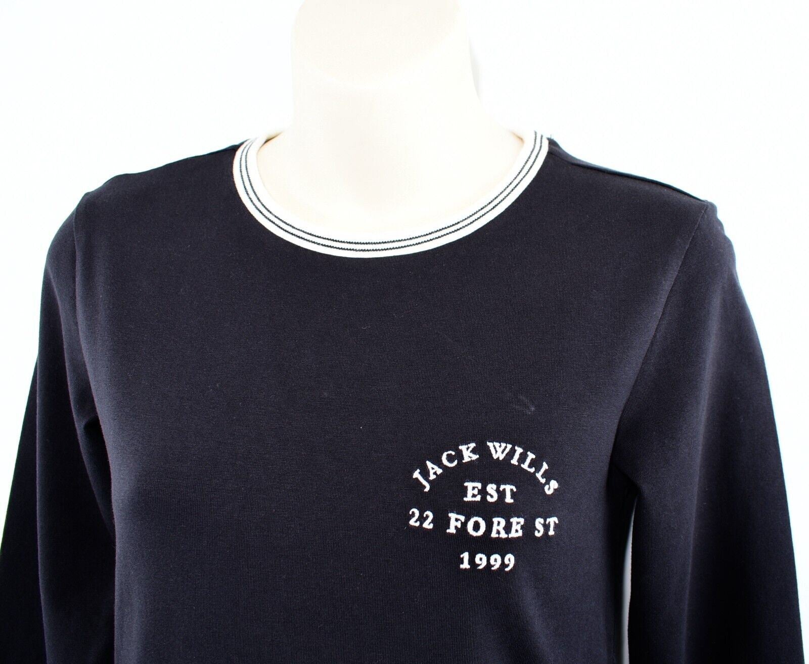 JACK WILLS Womens Capstaff Long Sleeve Jersey T-shirt Dress, Navy Blue size UK 8