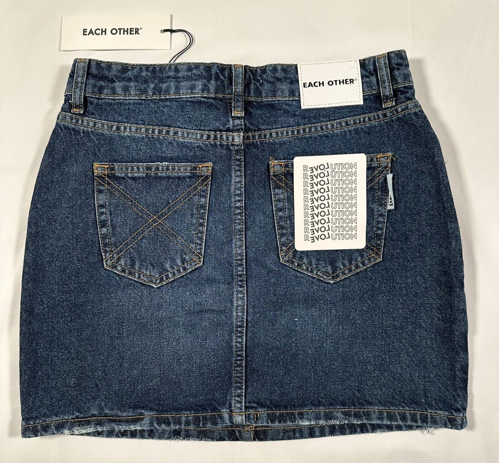 EACH OTHER Women's Dark Blue Denim Skirt Size Medium
