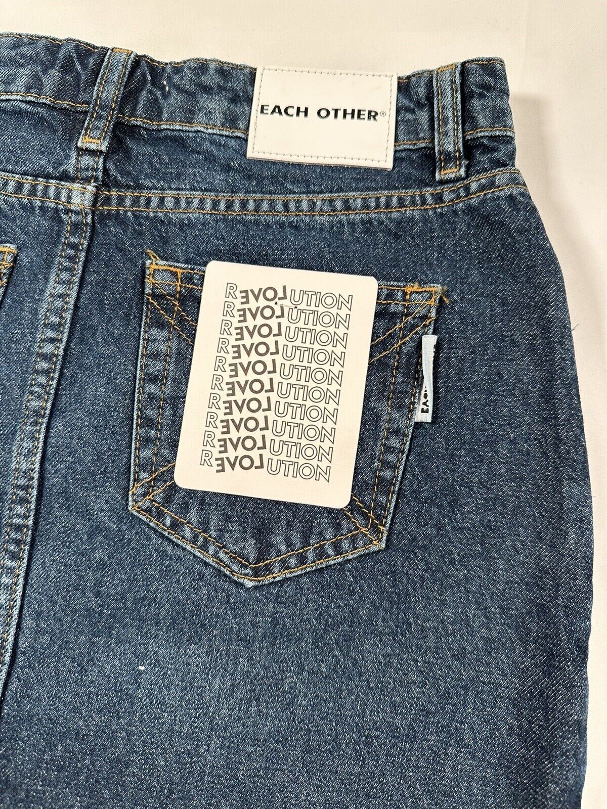 EACH OTHER Women's Dark Blue Denim Skirt Size Medium