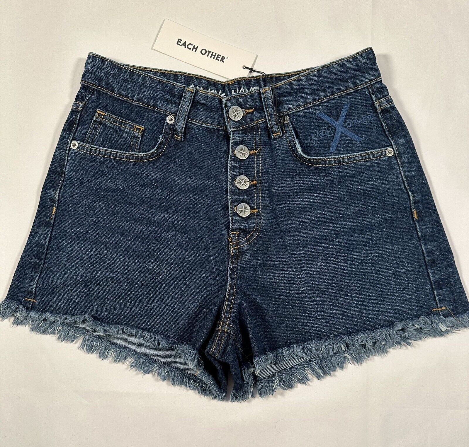 EACH OTHER Women's Dark Blue Denim Shorts Size Small