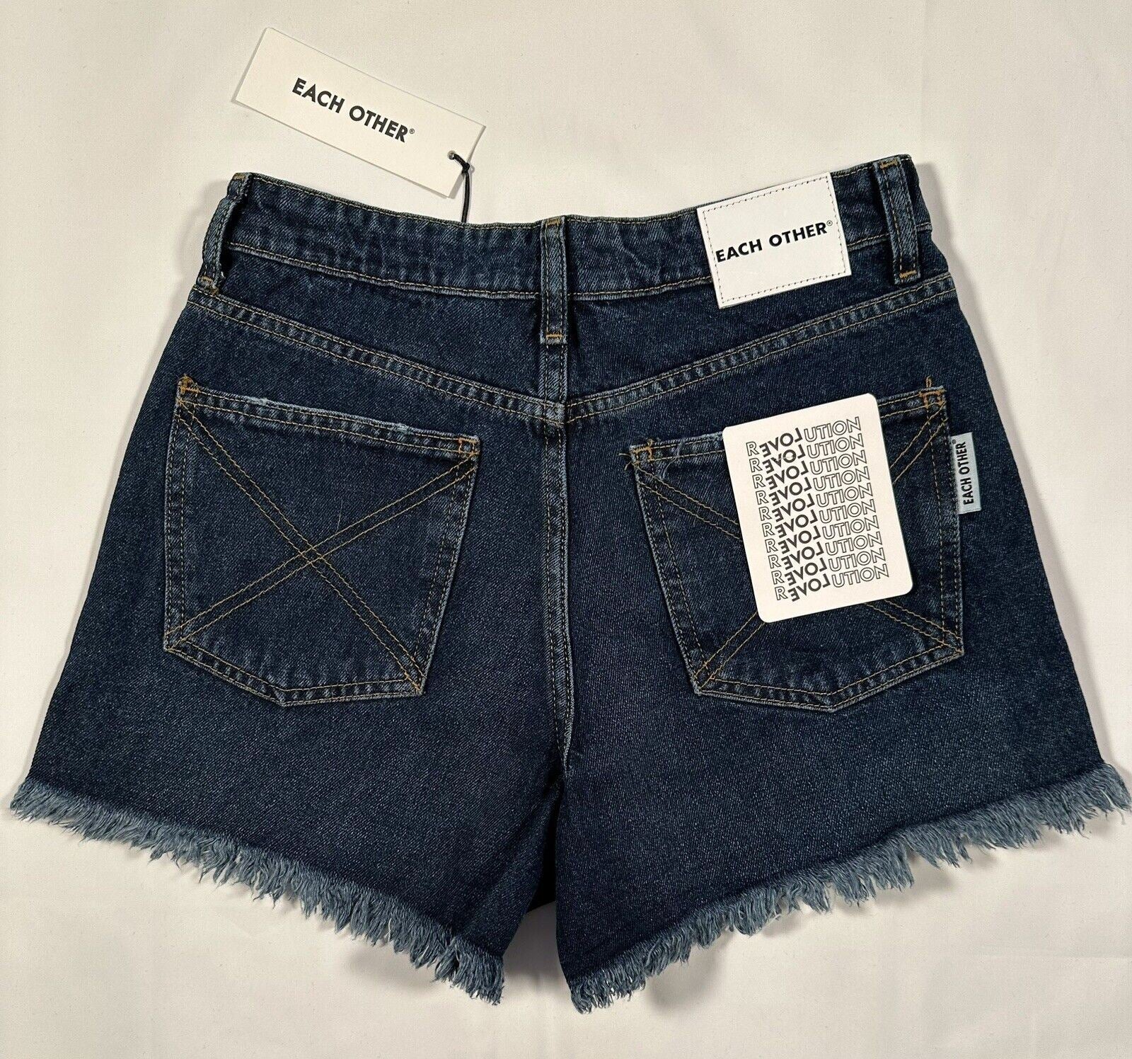 EACH OTHER Women's Dark Blue Denim Shorts Size Small