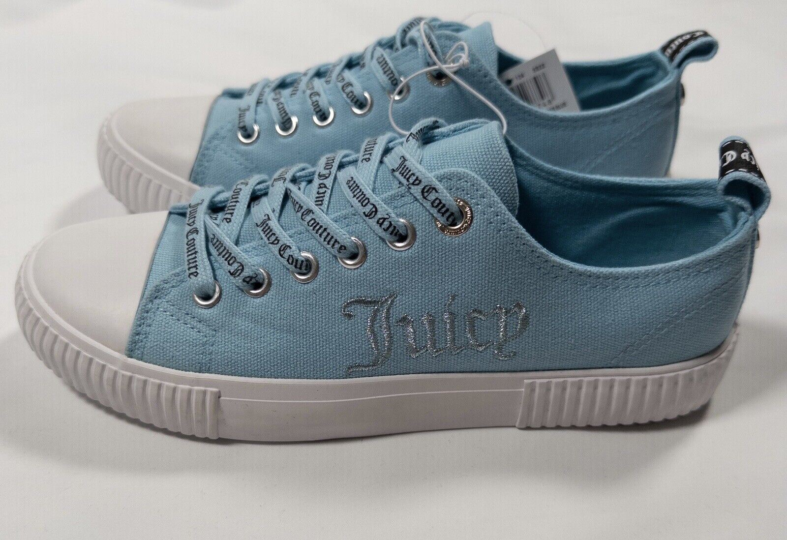 Juicy Couture Women's Blue Canvas Trainers Shoes Size UK 4