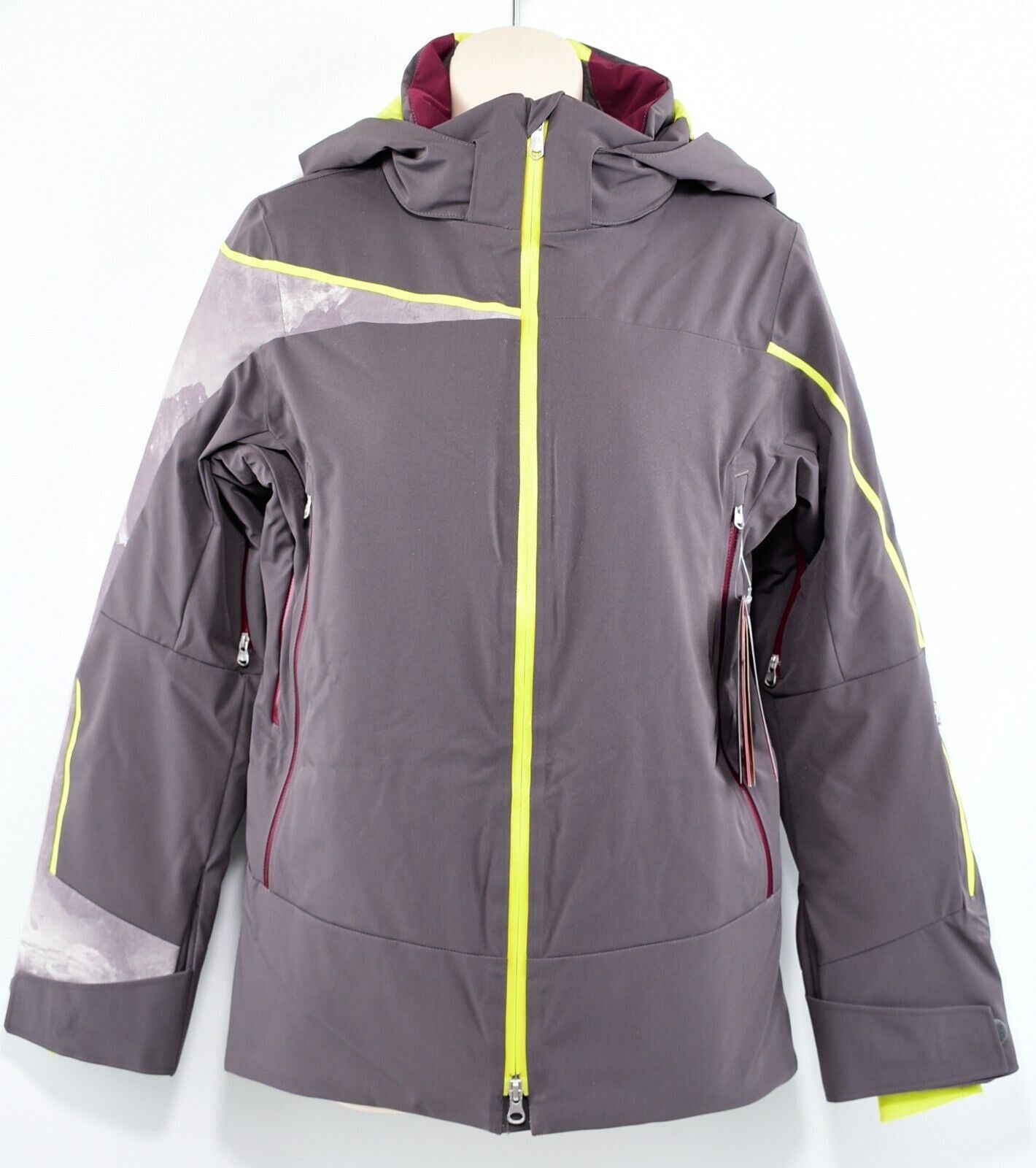 SPYDER Womens EMPRESS Ski Jacket, Grey/Multicoloured, size UK 6