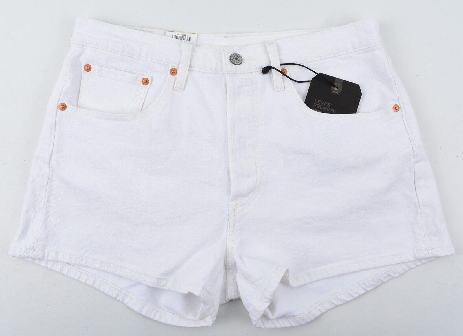 LEVIS 501 Womens High Waist Denim Shorts, Off-White, size W30