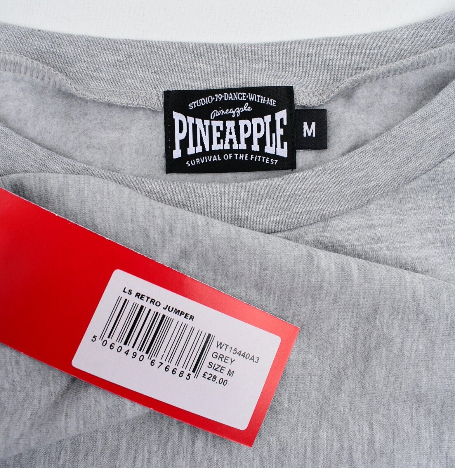 PINEAPPLE Womens Retro Jumper Sweatshirt, Grey, size M