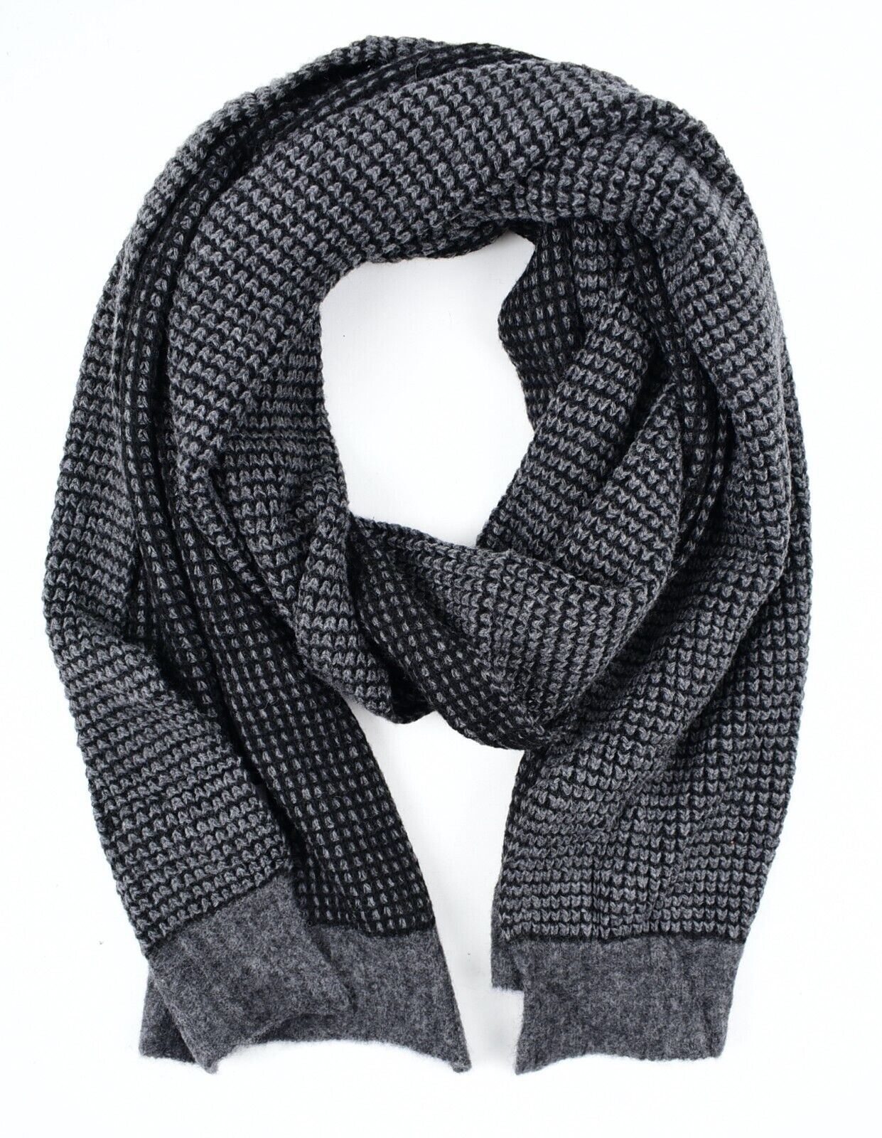 CALVIN KLEIN Mens SVEN Wool Blend Knitted Scarf, Dark Grey