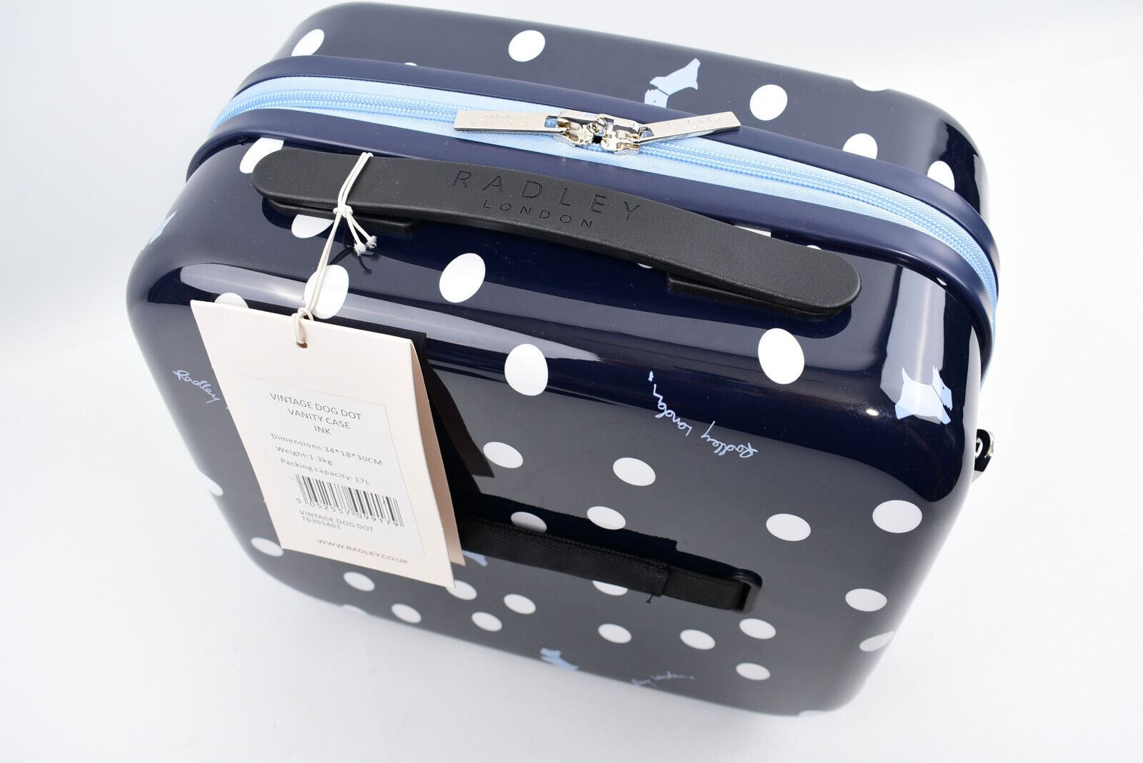 Radley Navy Dog Polka Dot Vanity Case Luggage