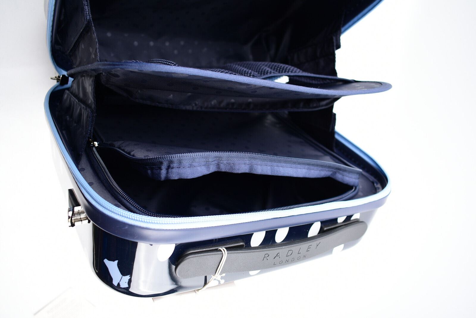 Radley Navy Dog Polka Dot Vanity Case Luggage