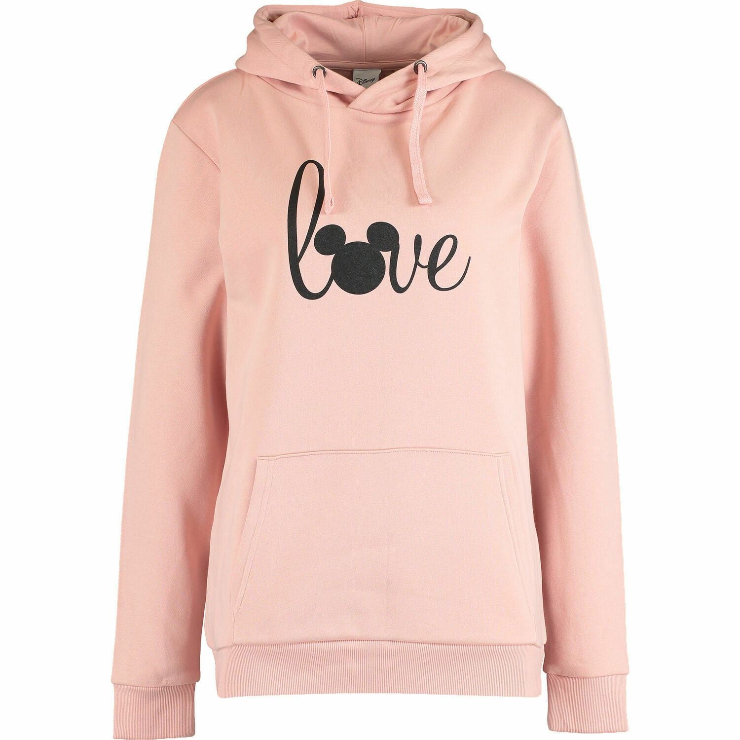 DISNEY Women's Love Logo Hoodie, Pink, size Small
