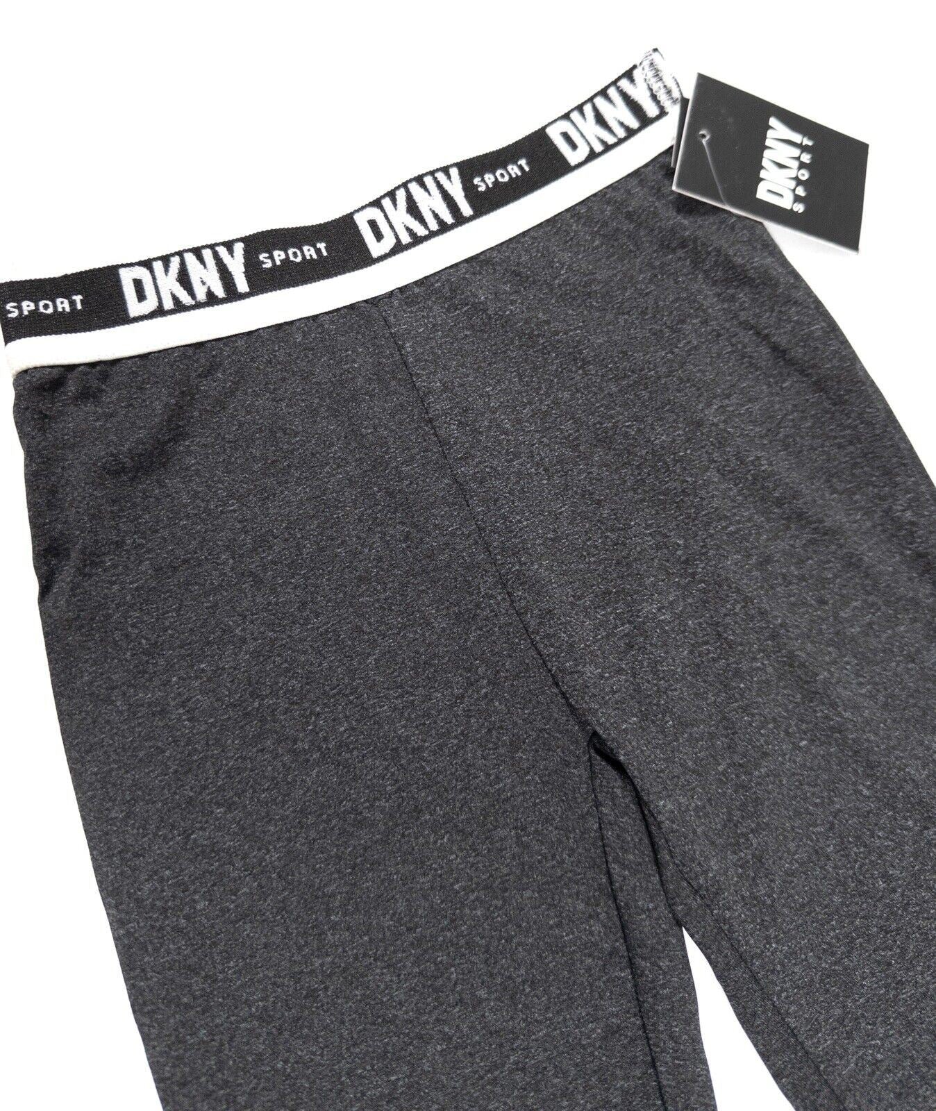 DKNY Sport Kids Girls Leggings Dark Grey Size UK 4 T