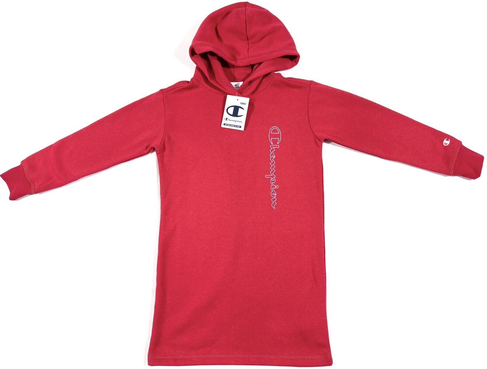 CHAMPION Kids Girls Pink Jumper Dress Hoodie Size UK 7-8 Years