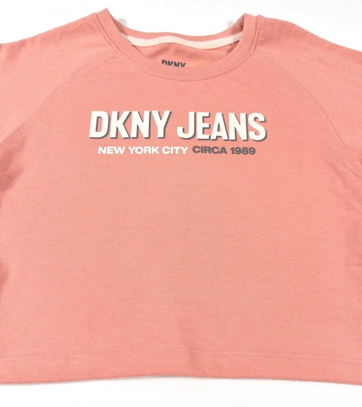 DKNY JEANS Girls Infants Pink Jumper Sweatshirt Size UK 24 Months