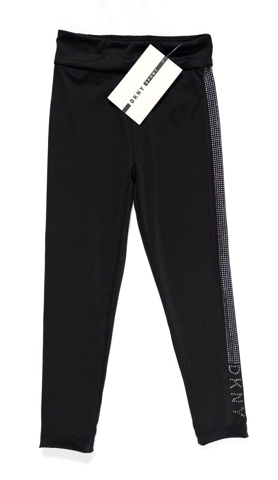 DKNY SPORT Kids Girls Leggings Black Size UK 5-6 Years