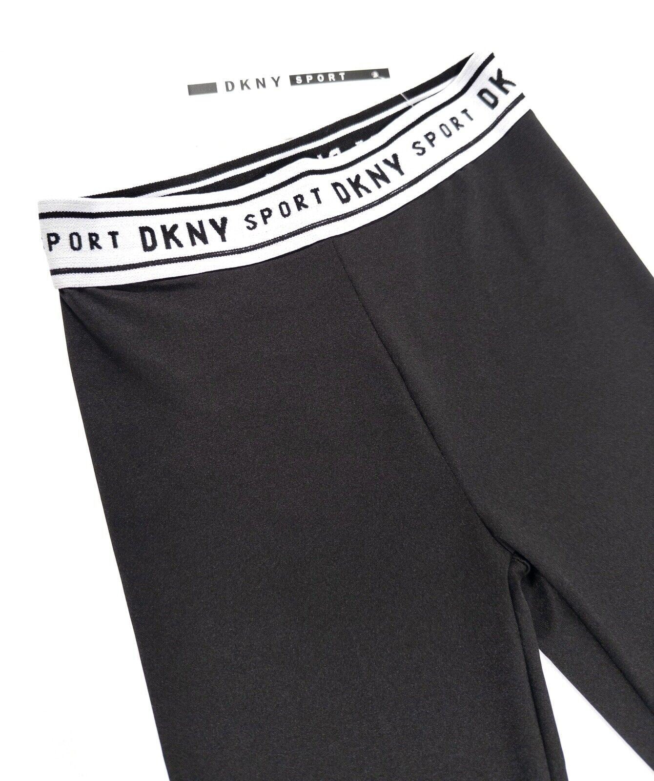 DKNY SPORT Kids Girls Leggings Black Size UK 6 Years