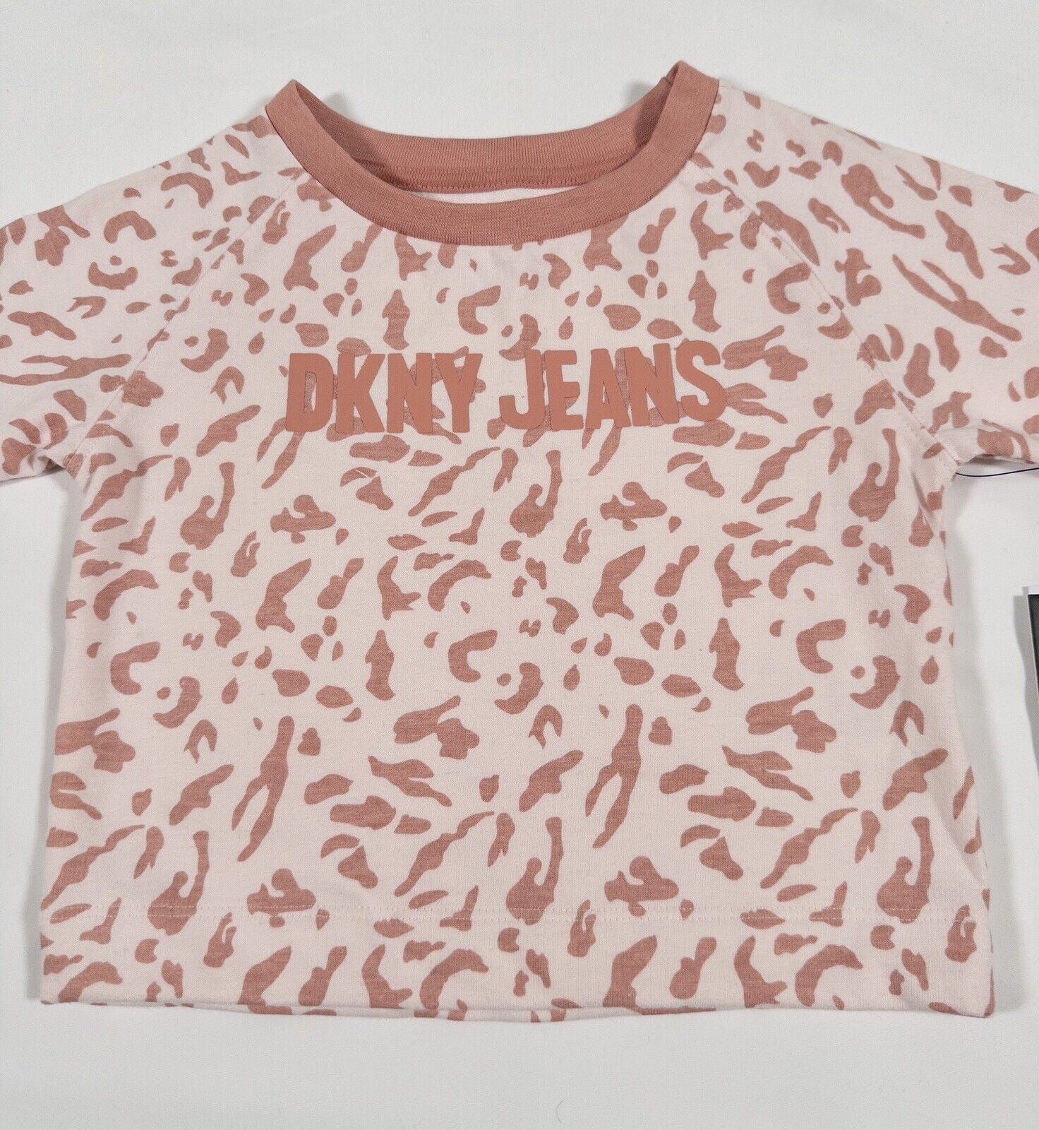 DKNY JEANS Kids Girls Jumper Top Long Sleeve Animal Print Size UK 18 Months Pink