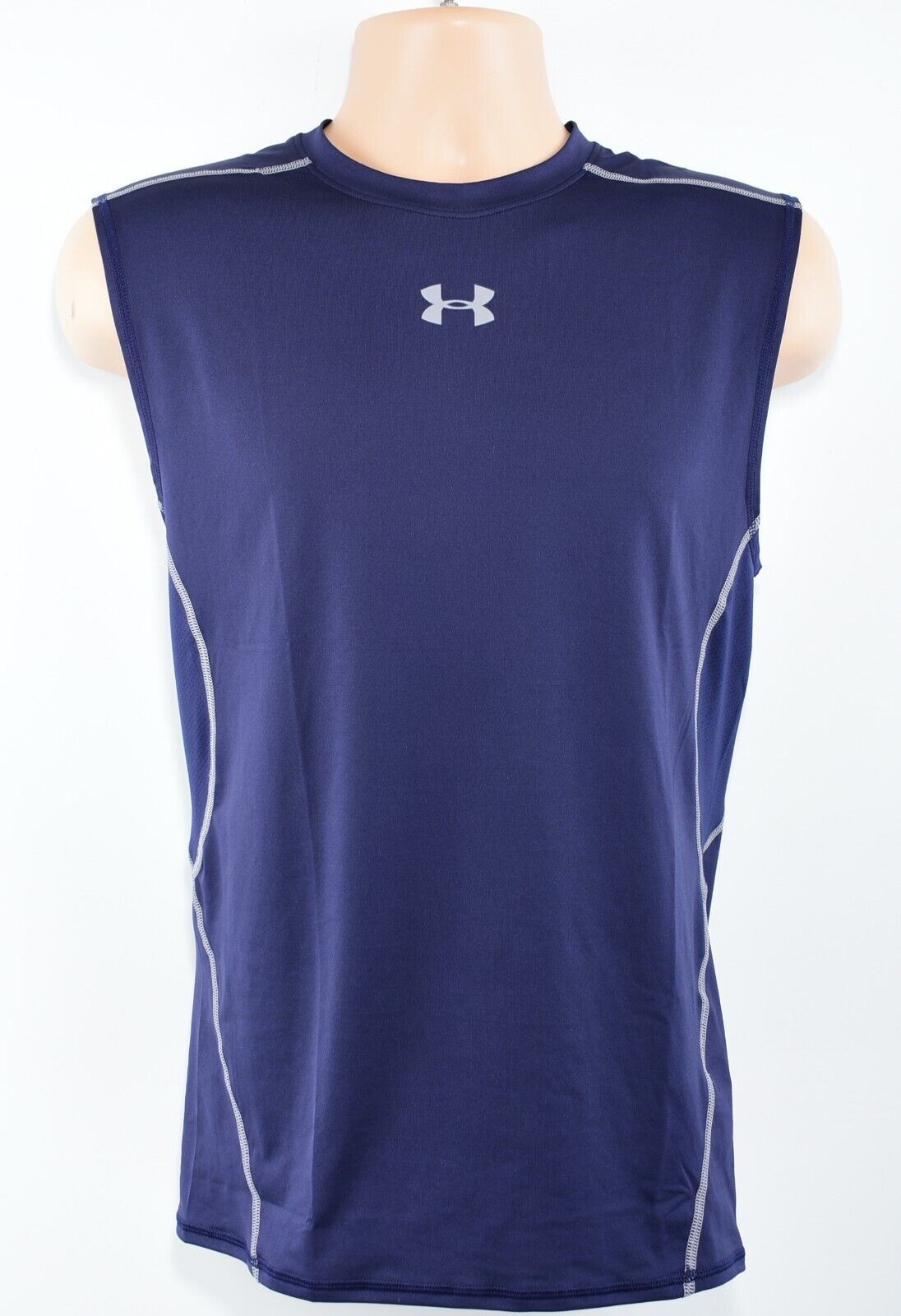 UNDER ARMOUR Mens Heatgear Core Sleeveless Performance Top, Blue, size XL
