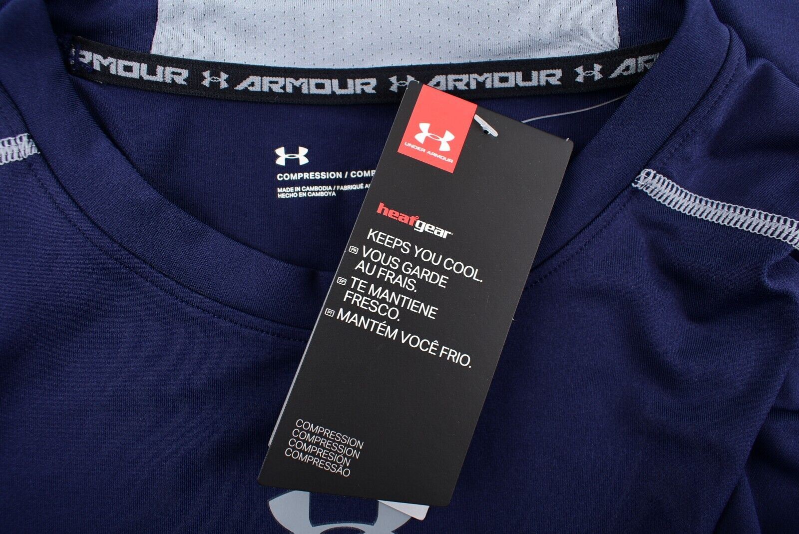 UNDER ARMOUR Mens Heatgear Core Sleeveless Performance Top, Blue, size XL