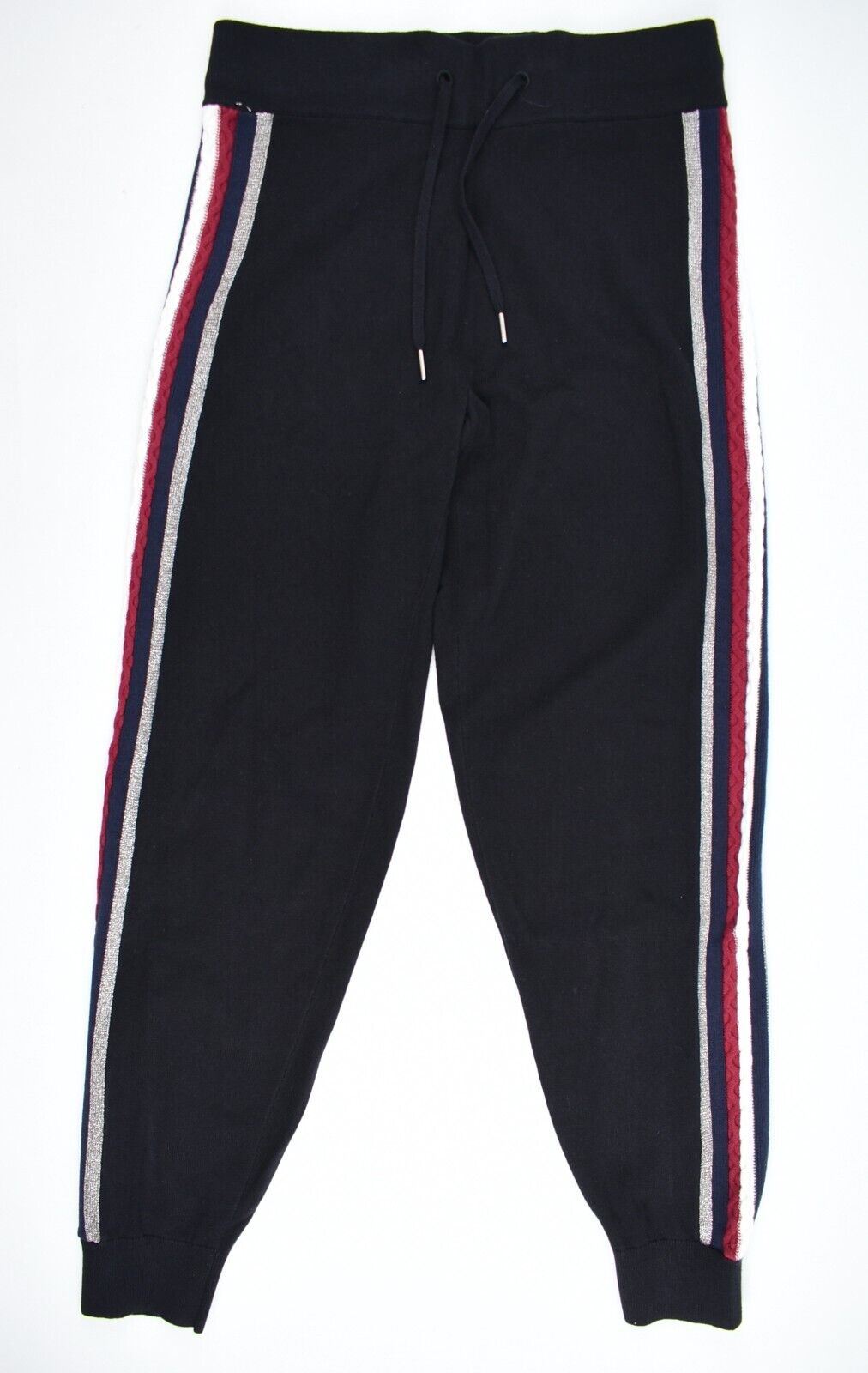 TOMMY HILFIGER Womens TARAH Side Stripe Joggers, Cotton /Cashmere, Black size S