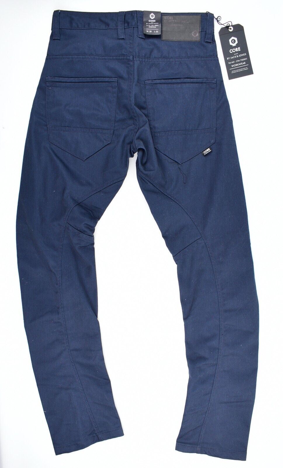 CORE by JACK & JONES Mens DALE COLIN Chino Pants, Navy Blue, size W28 L32