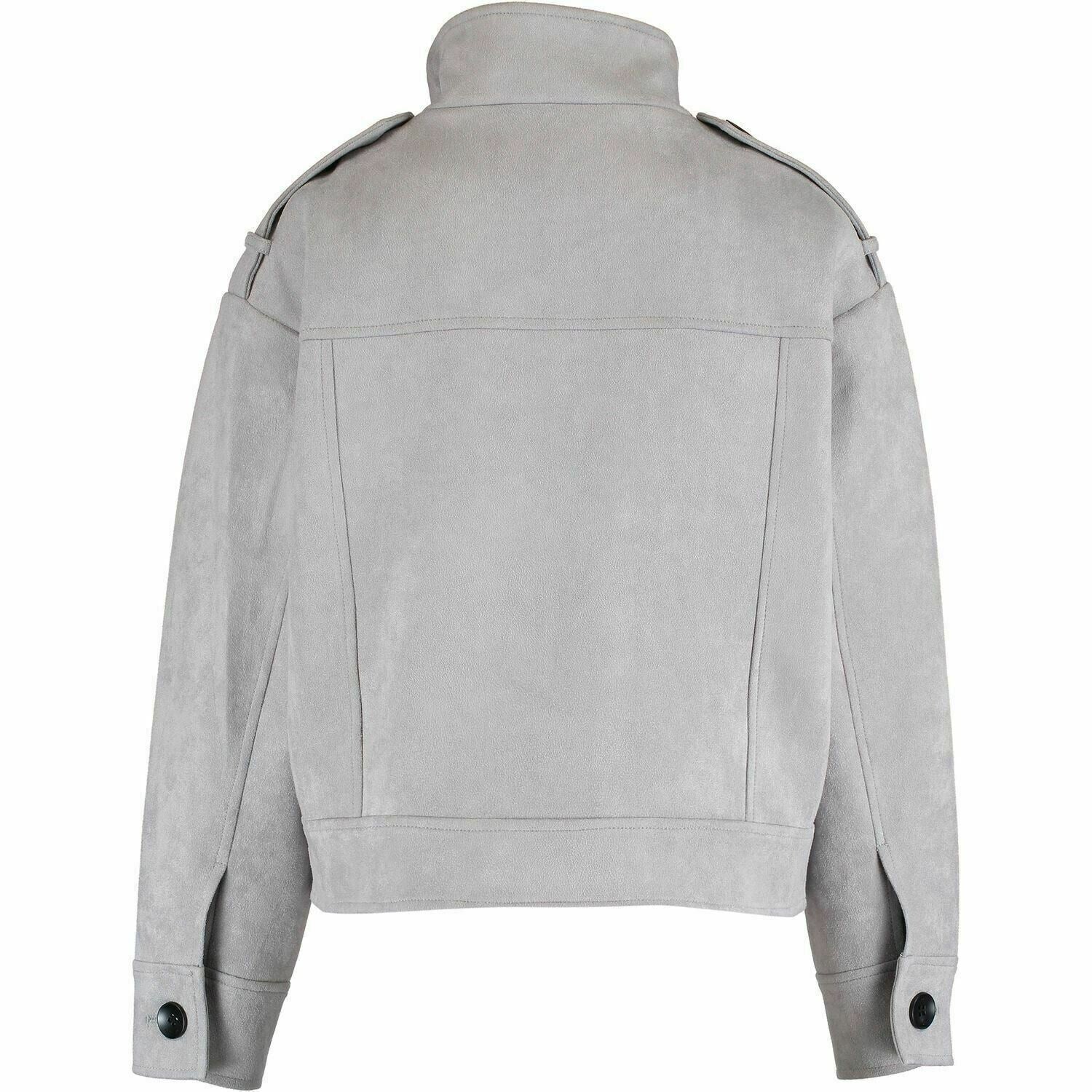 O.P.D.V. ON PARLE DE VOUS Womens Suedette Casual Jacket, Grey, size 4 /UK Large