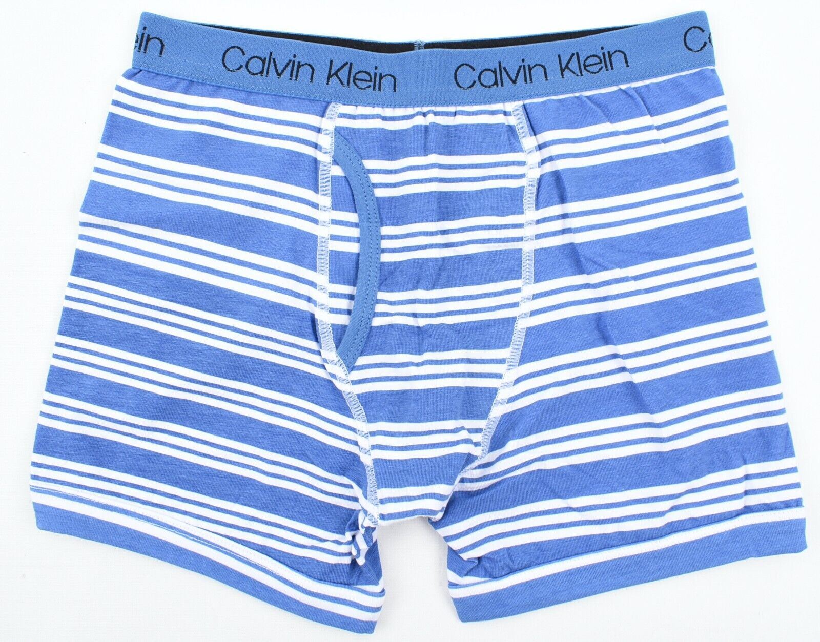 CALVIN KLEIN Boys Cotton Boxer Brief, Blue Striped, Single Pack, size 8-10 years