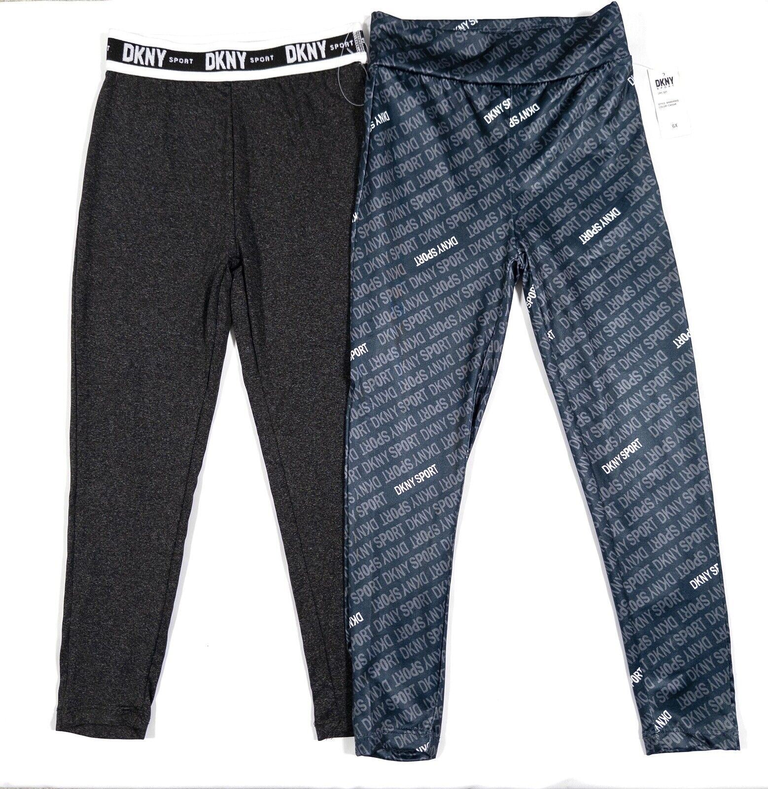 DKNY SPORT Kids Girls 2 peice set Leggings Black and Navy Blue Size UK 2 Years