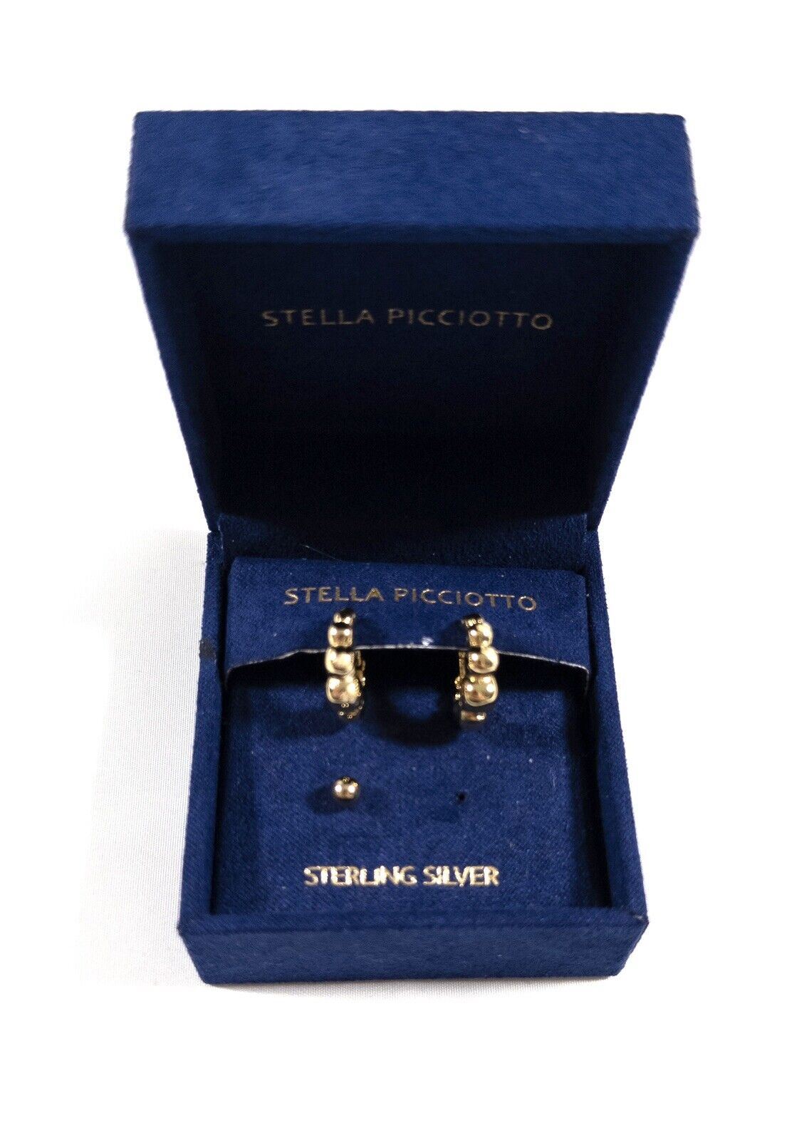 STELLA PICCIOTTO Women's Earrings Sterling Silver Gold Plated Hoops
