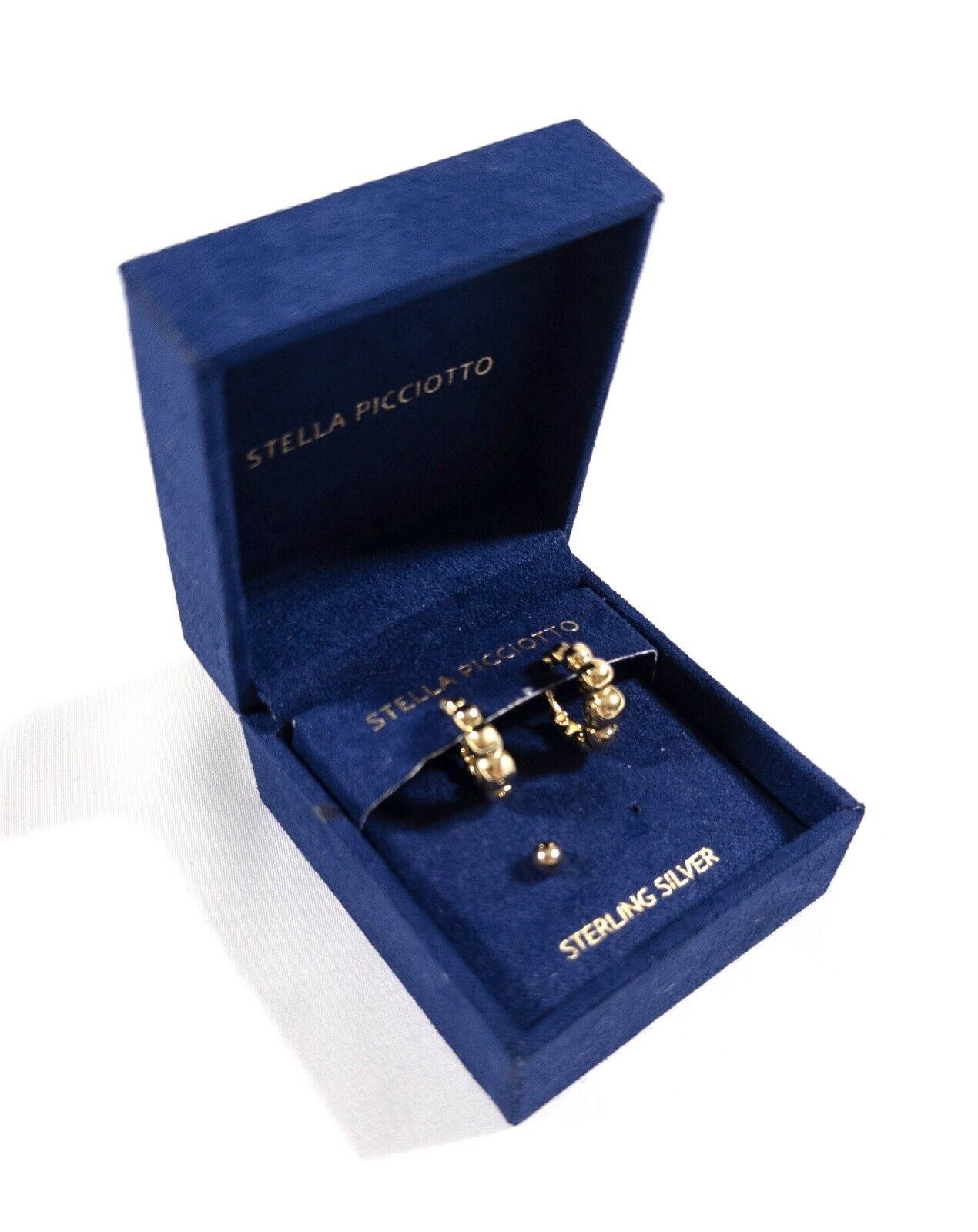 STELLA PICCIOTTO Women's Earrings Sterling Silver Gold Plated Hoops