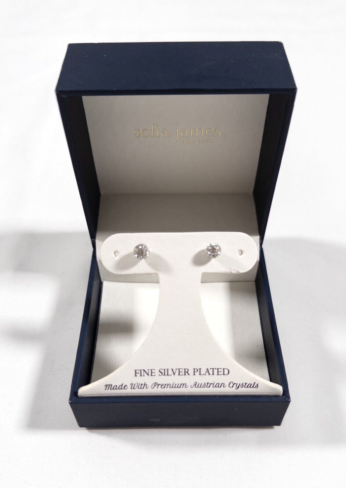 SOFIA JAMES New York Women's Earrings Fine Silver Plated Austrian Crystals Studs
