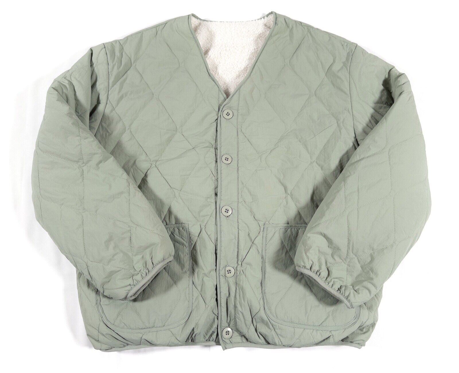 WEEKEND VIBES Women's Green Reversible Jacket Quilted/Teddy fleece Size UK 12