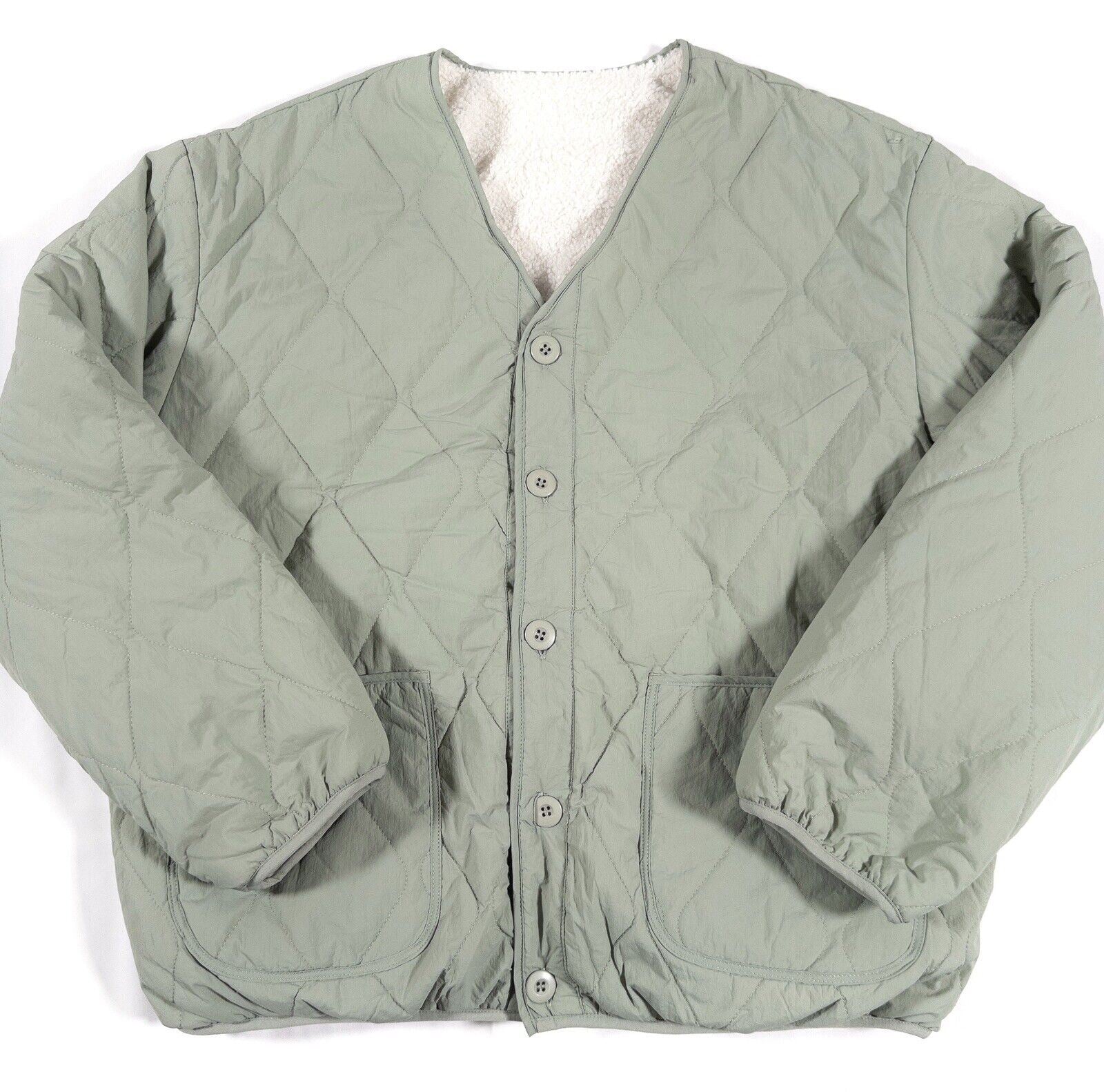 WEEKEND VIBES Women's Green Reversible Jacket Quilted/Teddy fleece Size UK 12