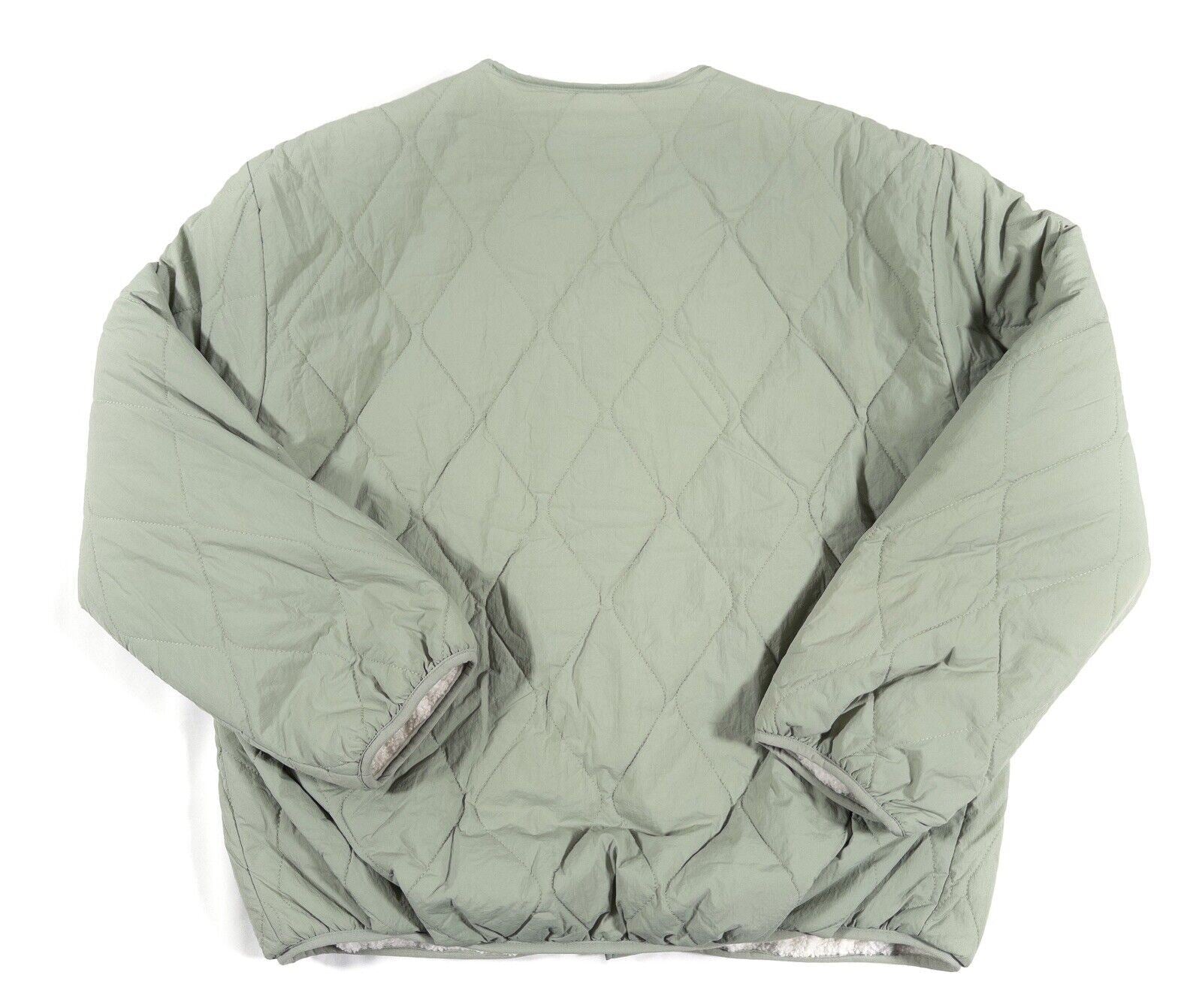 WEEKEND VIBES Women's Green Reversible Jacket Quilted/Teddy fleece Size UK 12