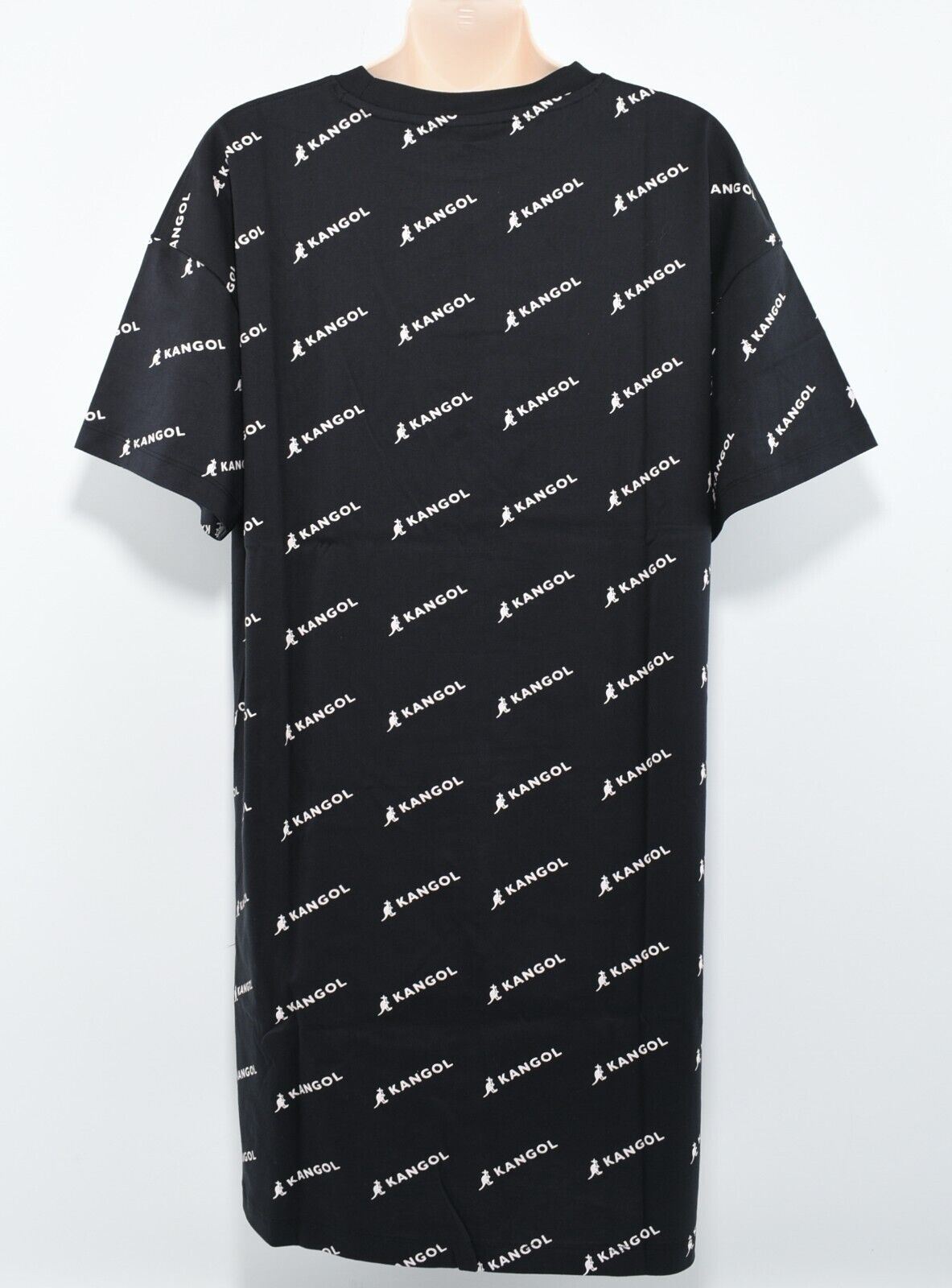 KANGOL Womens T-shirt Dress, Sneaker Dress, Black/White Logo Print size M /UK 12