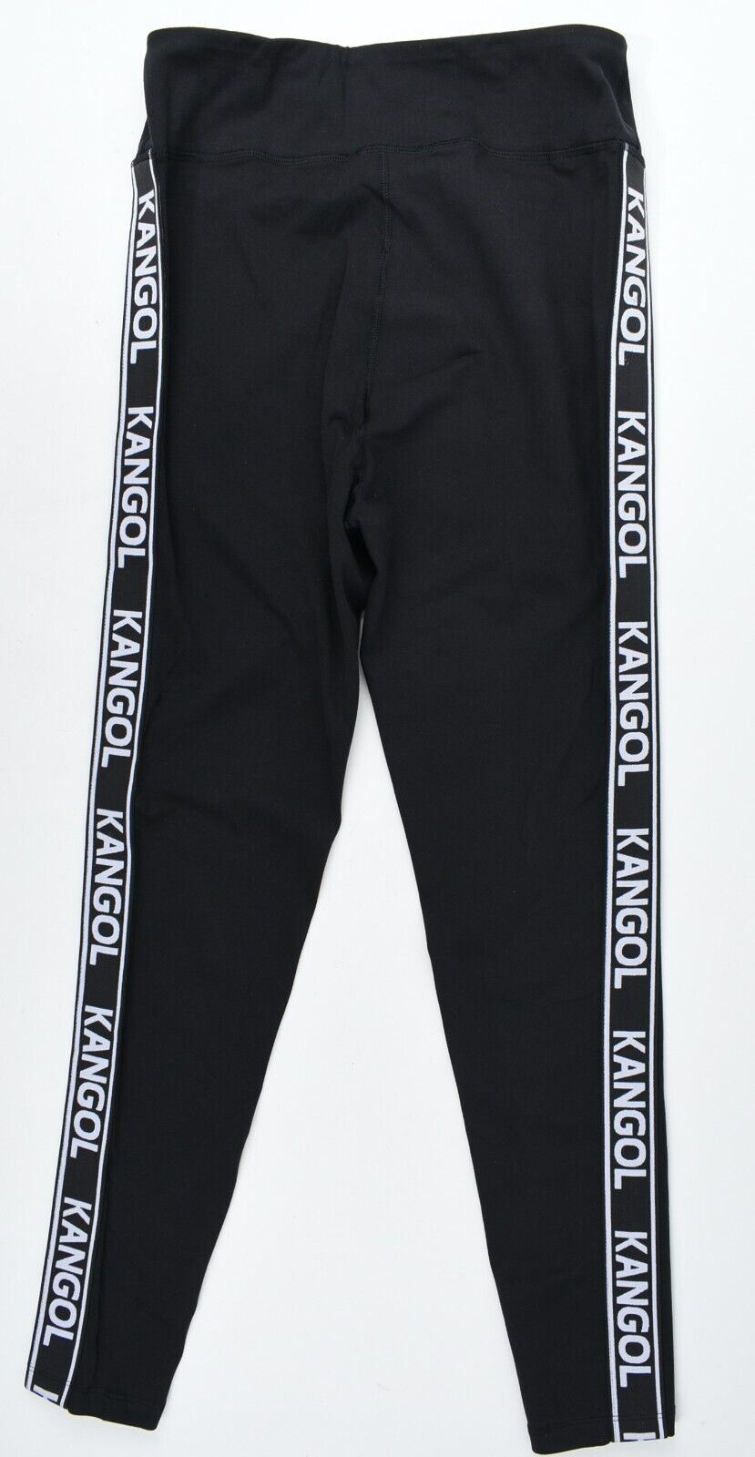 KANGOL Womens Cotton Leggings, Black/with Side Tape, size L/UK 14