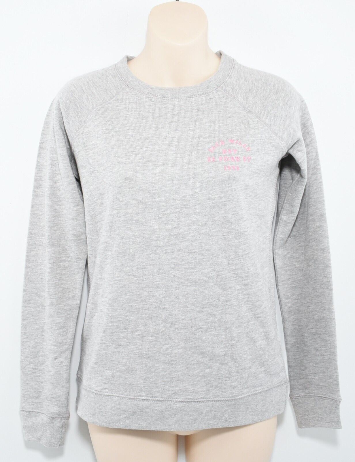 JACK WILLS Womens COLBY Sweatshirt, Grey Marl, size 2XS /UK 6