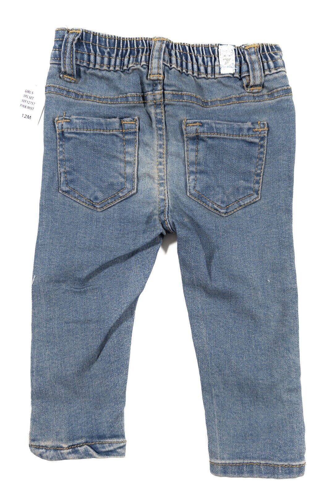 7 FOR ALL MANKIND Infant Girls Blue 3 piece set Coat Trousers Top Size UK 12m