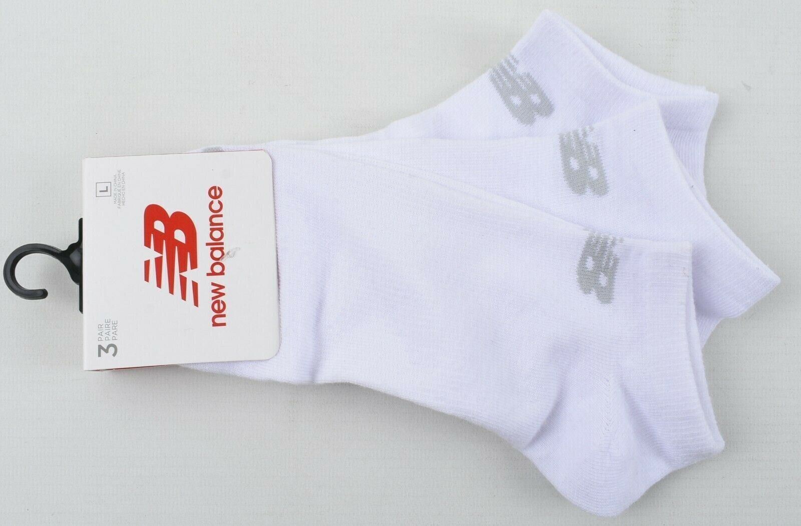 NEW BALANCE Mens 3-pack Cotton Blend Trainer Socks, White UK 9-11