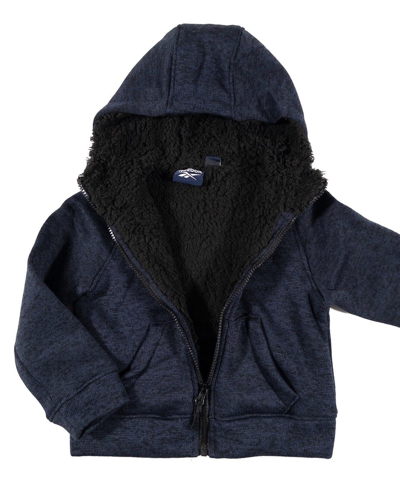 REEBOK Kids Boys Blue Zip Up Hoodie Jumper Size UK 4 Years