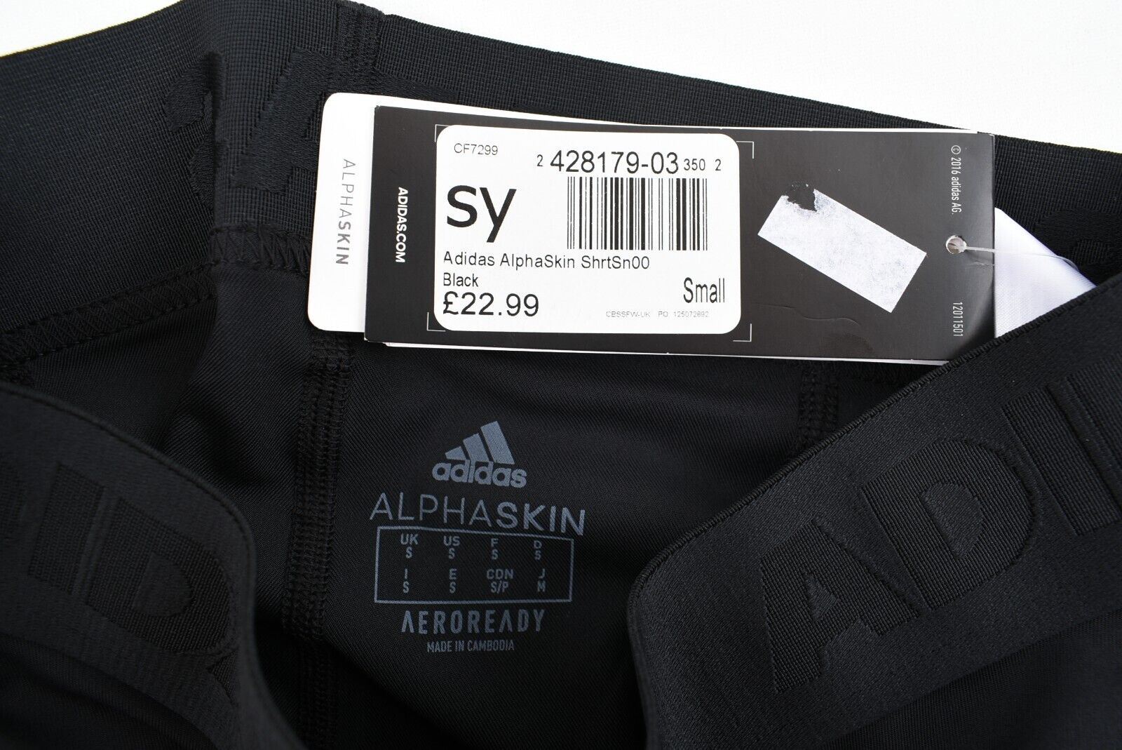 ADIDAS Mens Alphaskin Training Gym Shorts Tights, Black, size SMALL