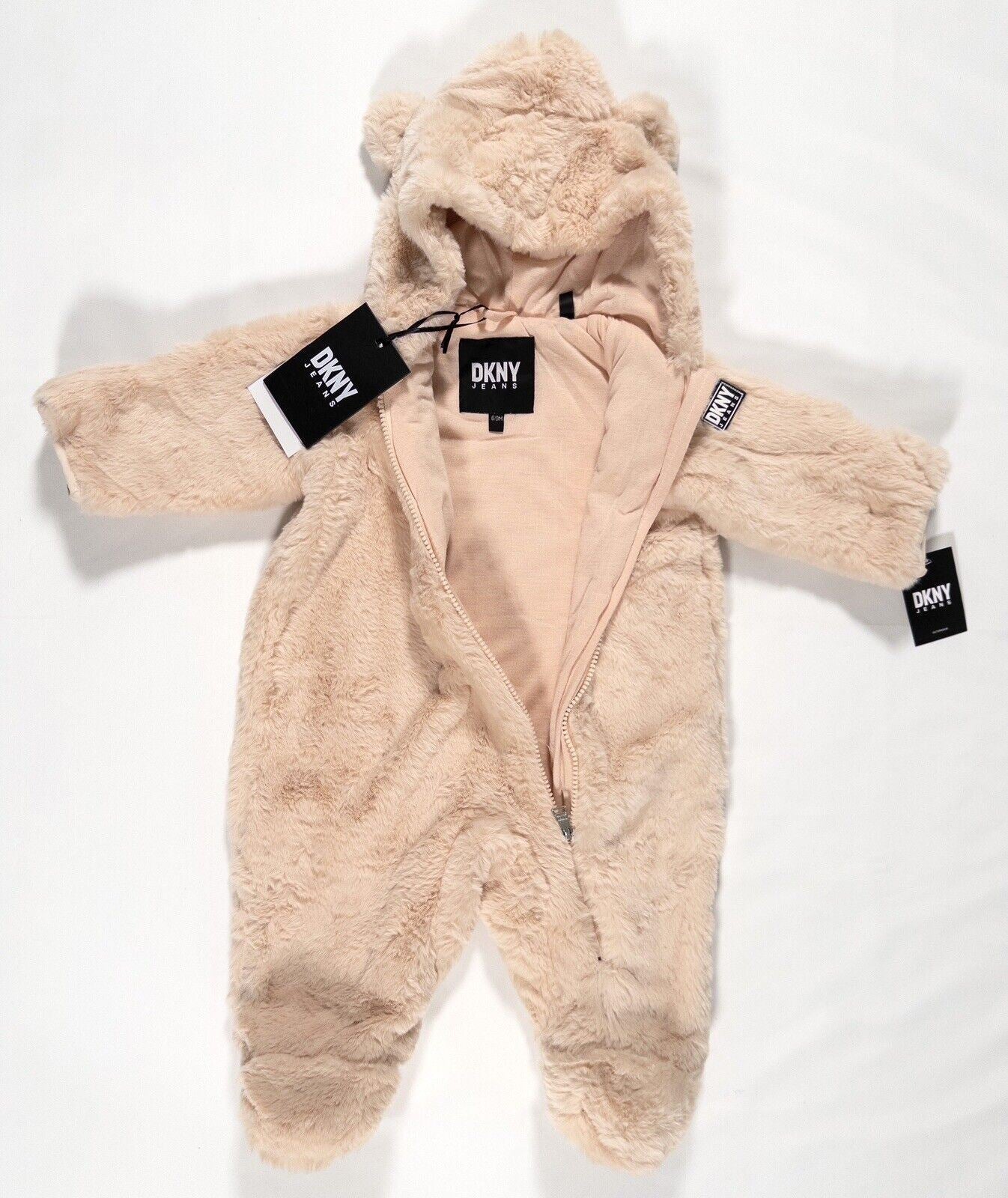 DKNY JEANS Baby Girl Pink Snowsuit All in one Size UK 6-9 Months