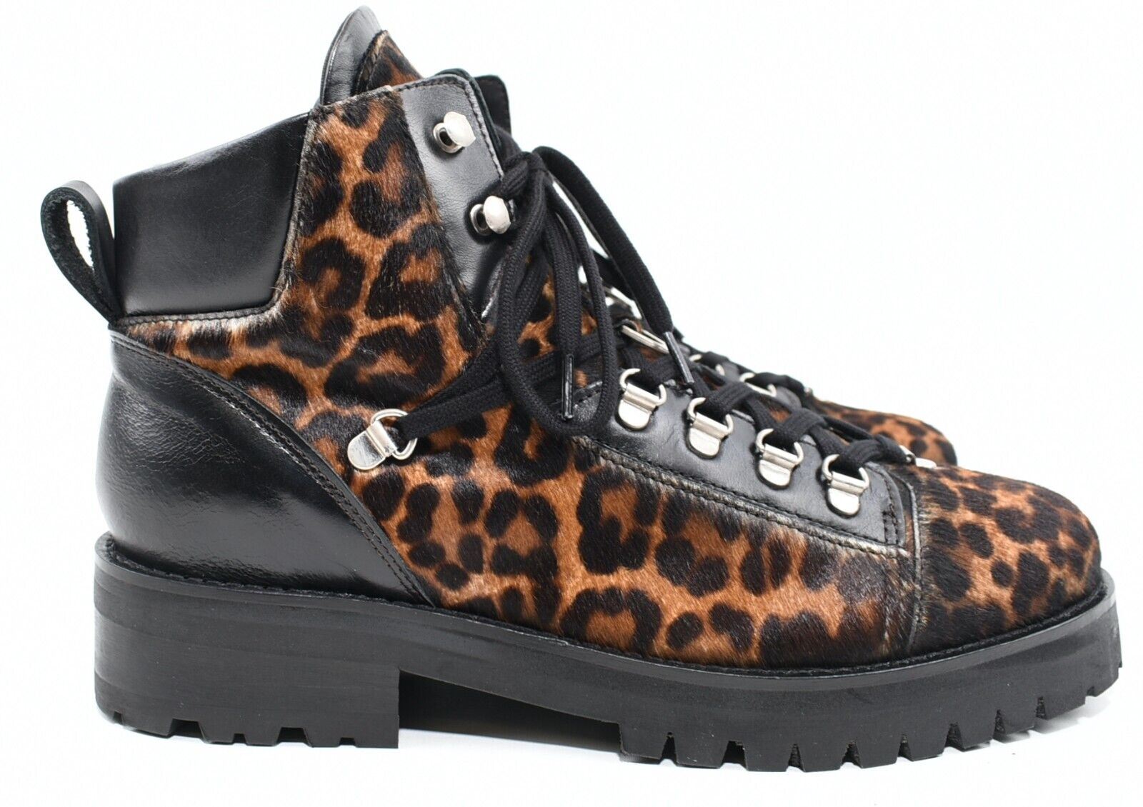 ALL SAINTS Womens LIA LEOPARD Calf Hair & Leather Boots, size UK 7 /EU 40