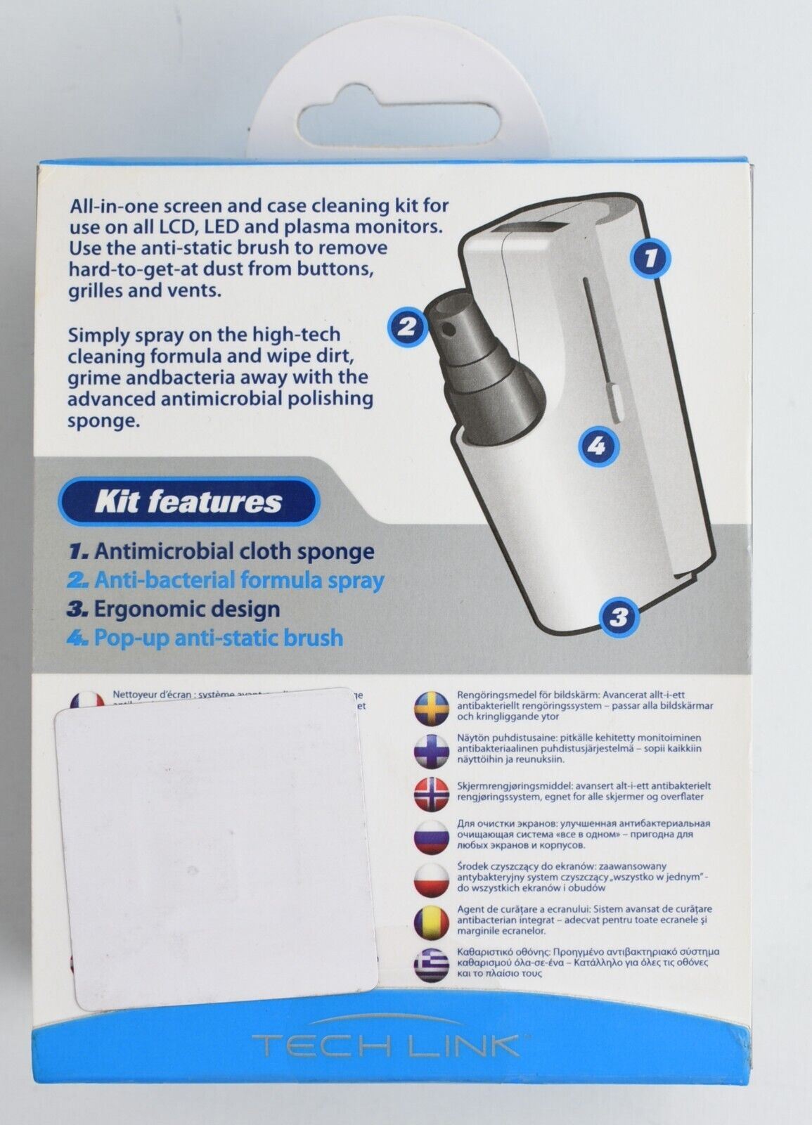TECHLINK 511001 Screen Cleaning Kit for LCD/LED and Plasma TVs