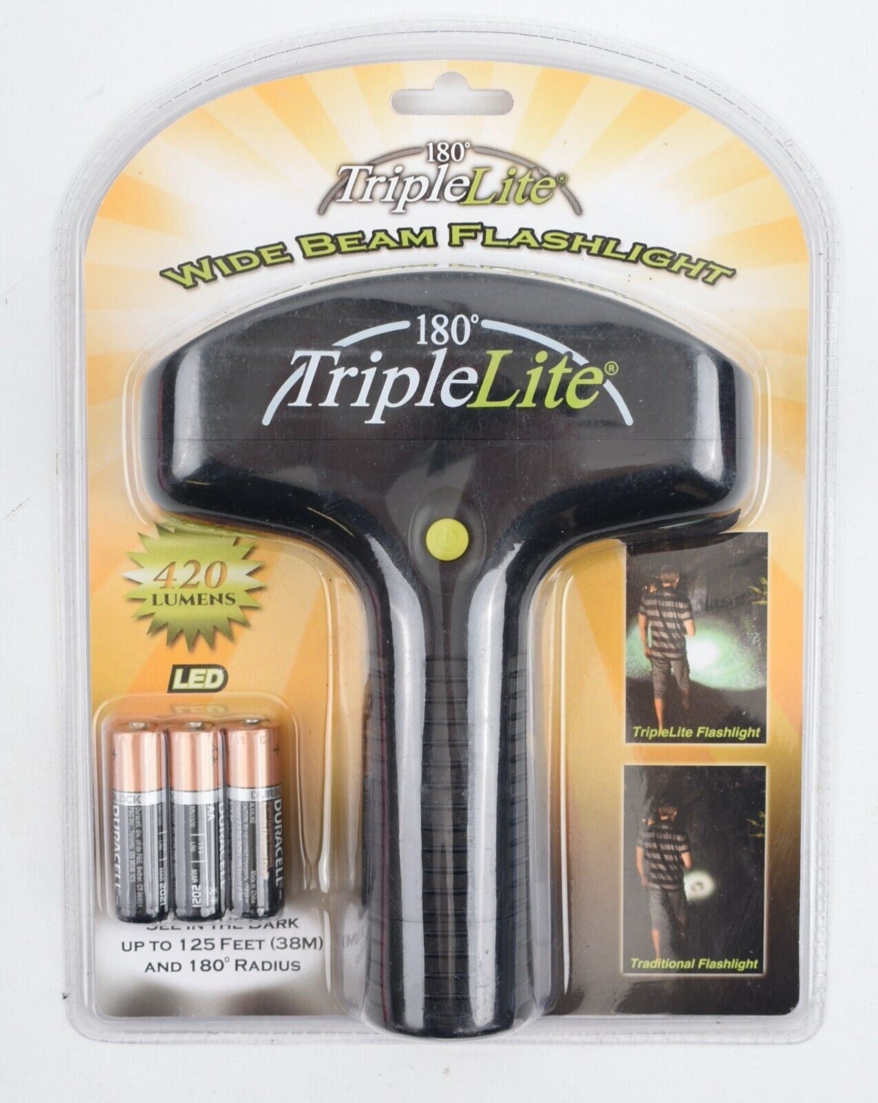 TRIPLELITE 180° Wide Beam Flashlight, Torch (Camping, Hiking, Power Outage,..)