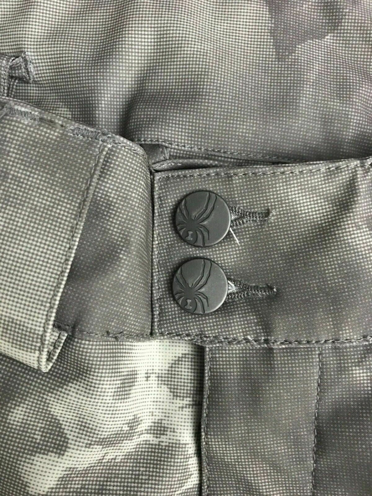 SPYDER Mens AXEL Full Side Zip Ski Trousers Pants, Grey Camouflage, size S