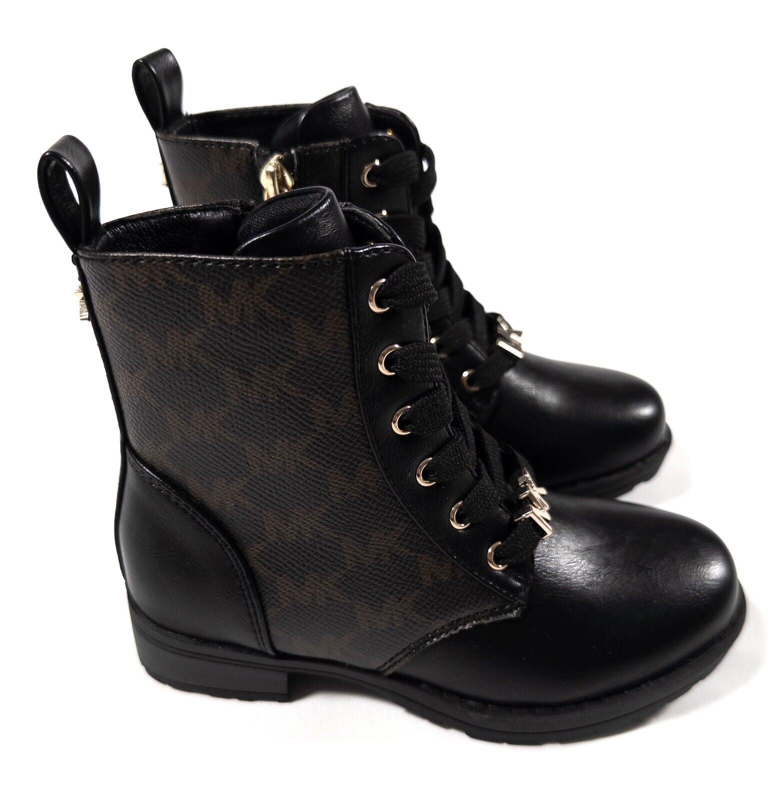 MICHAEL KORS Kids Girls Black Biker Boots Size UK Infant 10