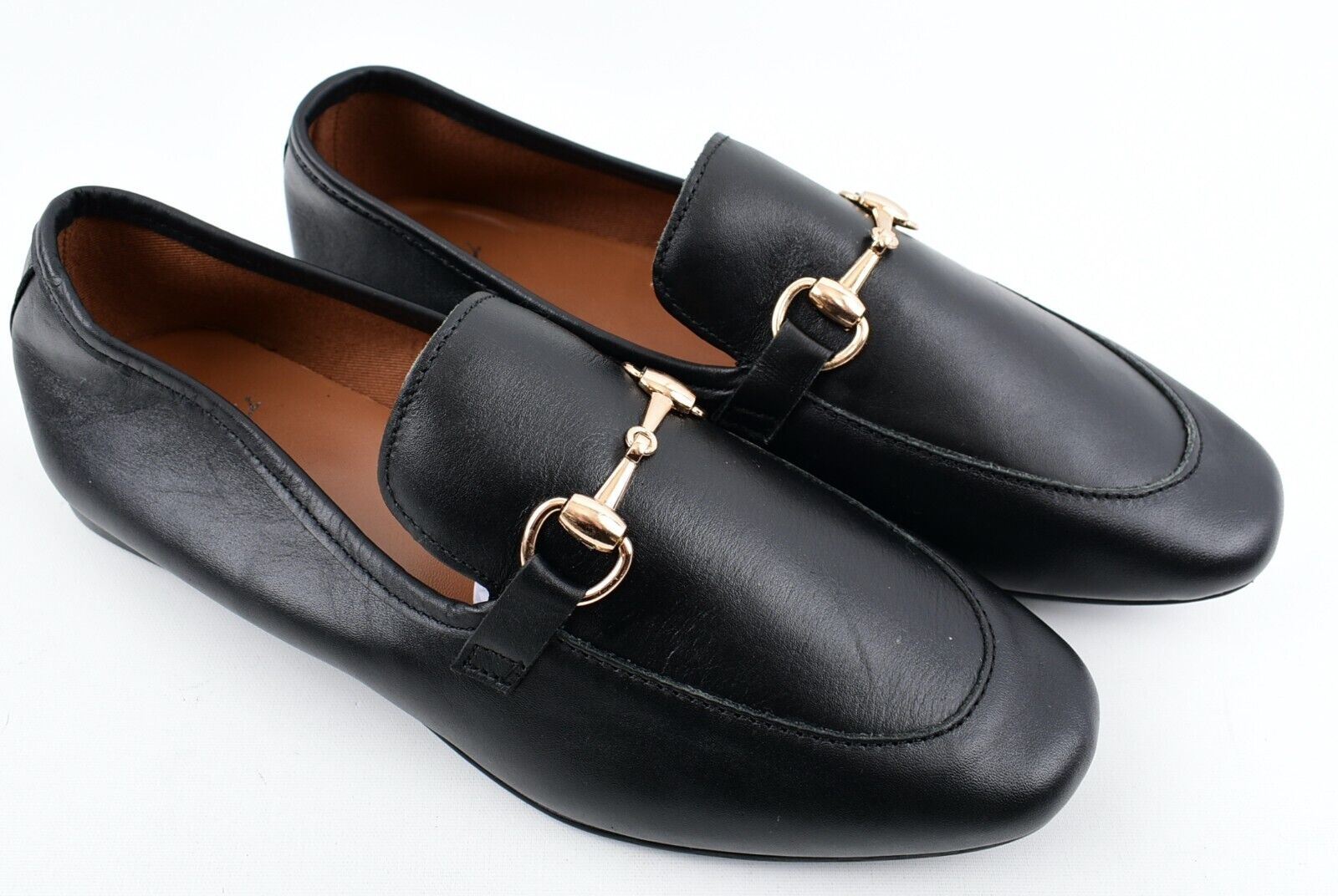 A PIEDI Womens Genuine Leather Loafers Shoes, Black, size UK 6 / EU 39