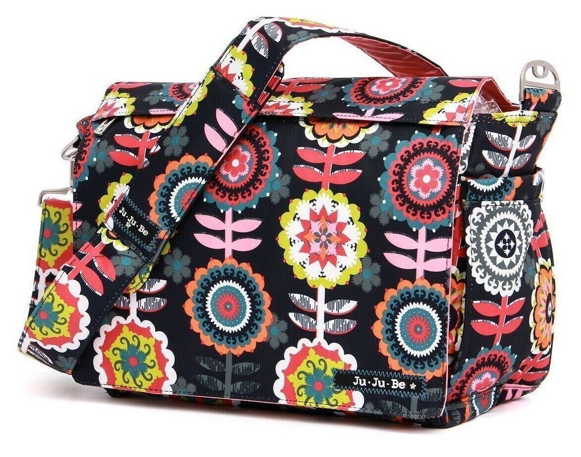 JU-JU-BE 'Dancing Dhalias' Lovely Floral Print Baby Changing Bag, Multicoloured