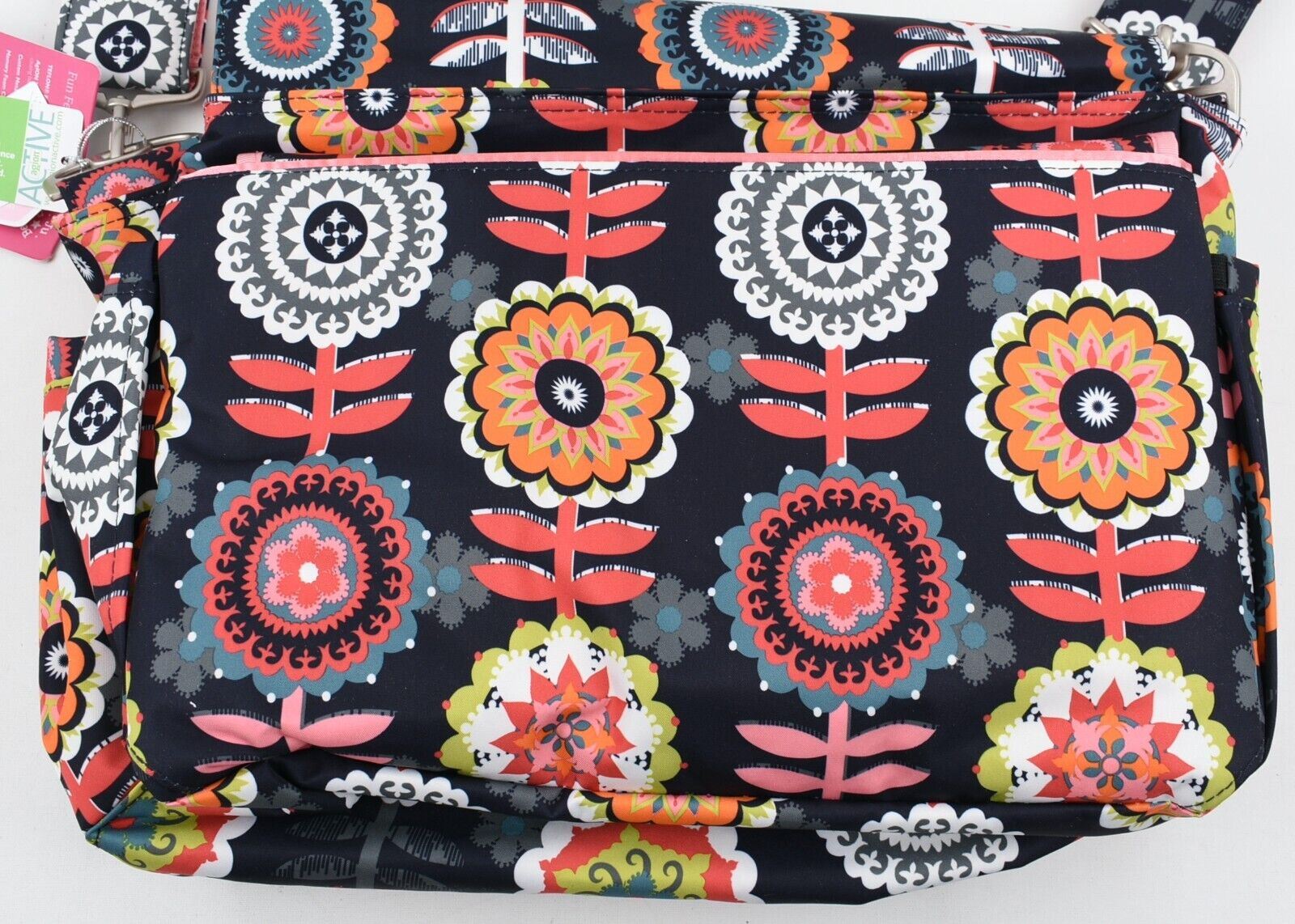 JU-JU-BE 'Dancing Dhalias' Lovely Floral Print Baby Changing Bag, Multicoloured