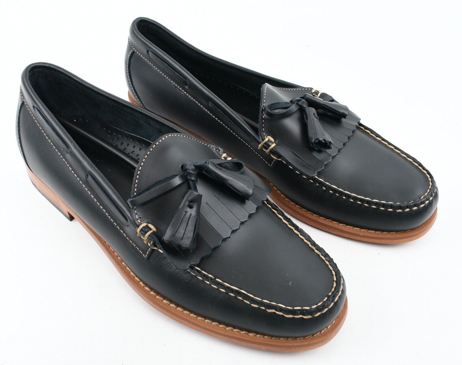 G.H. Bass WEEJUNS Mens LAYTON Navy Blue Leather Loafers, UK 10 / EU 44.5